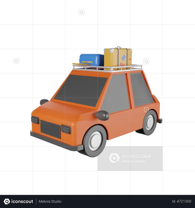 Travel Car  3D Illustration