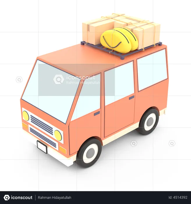 Travel Car  3D Illustration