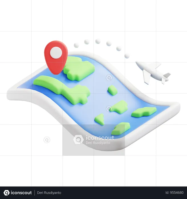 Travel map  3D Icon