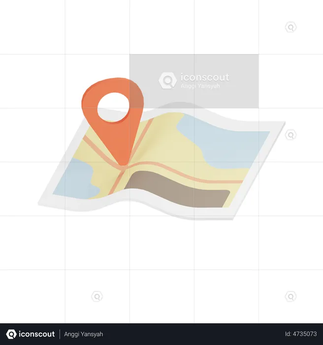 Travel Map  3D Illustration