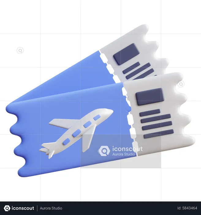 Travel Ticket  3D Icon