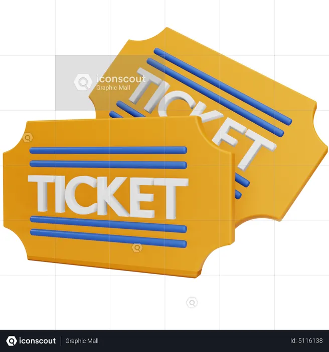 Travel Ticket  3D Icon