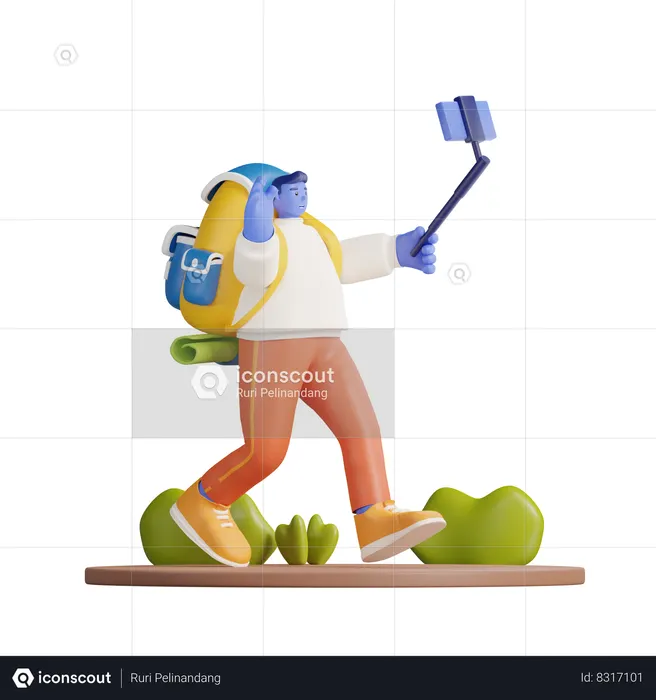 Travel Vlogger  3D Illustration
