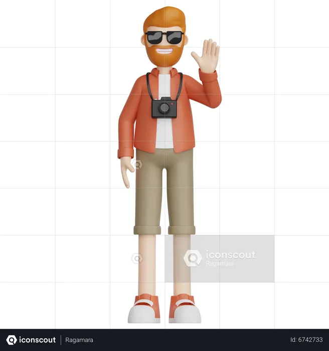 Traveler With Camera  3D Icon