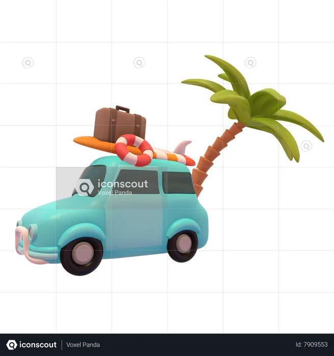 Travelling Car  3D Icon