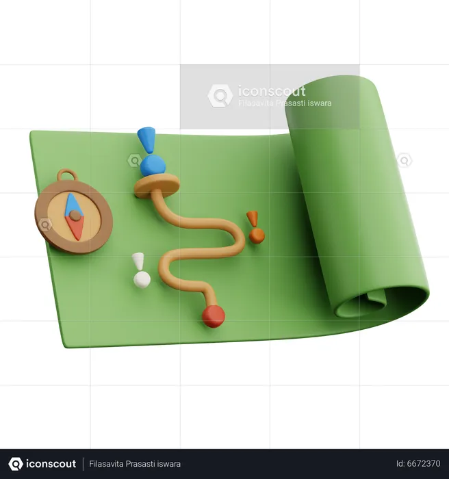 Travelling Map  3D Icon