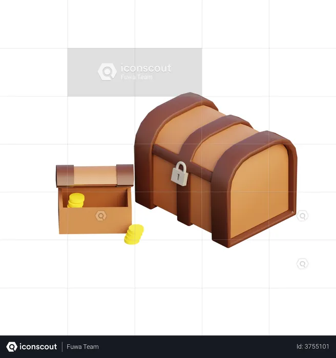 Treasure Box  3D Illustration