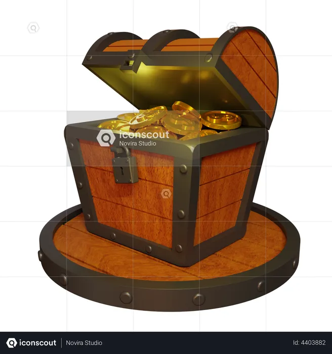Treasure Box  3D Illustration