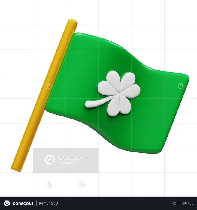 Drapeau de trèfle  3D Icon