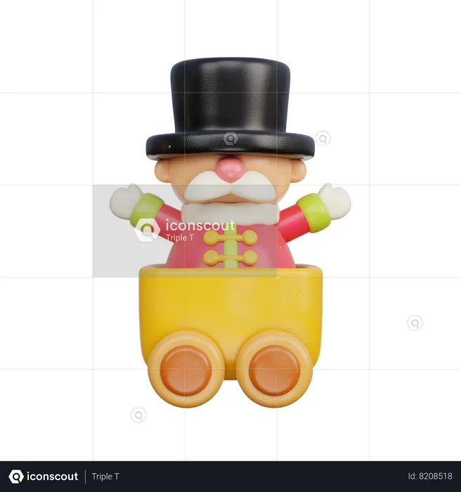 Trem de brinquedo com soldado quebra-nozes  3D Icon