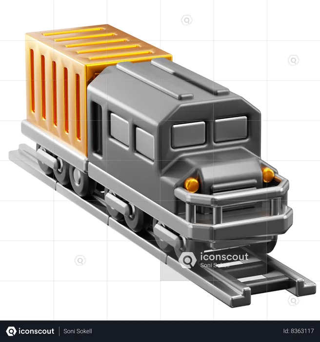 Tren de carga  3D Icon