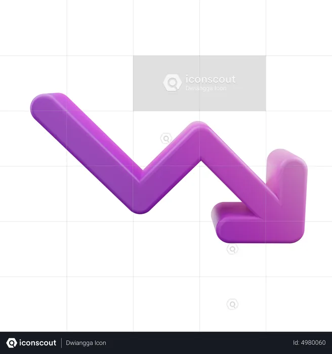 Trend Down Arrow  3D Icon