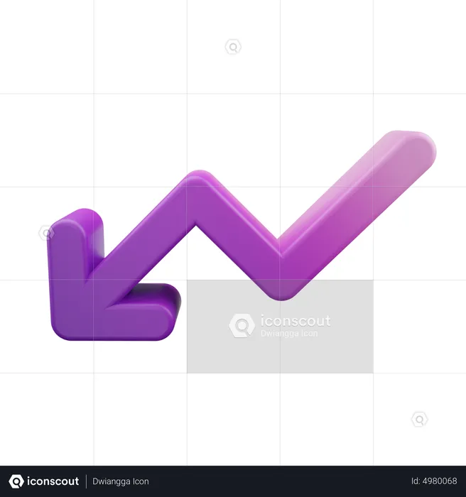 Trend Left Down Arrow  3D Icon