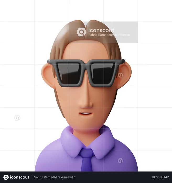 Trendy businessman avatar  3D Icon
