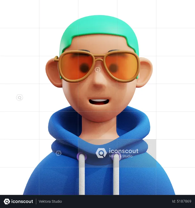 Trendy Person Avatar  3D Icon
