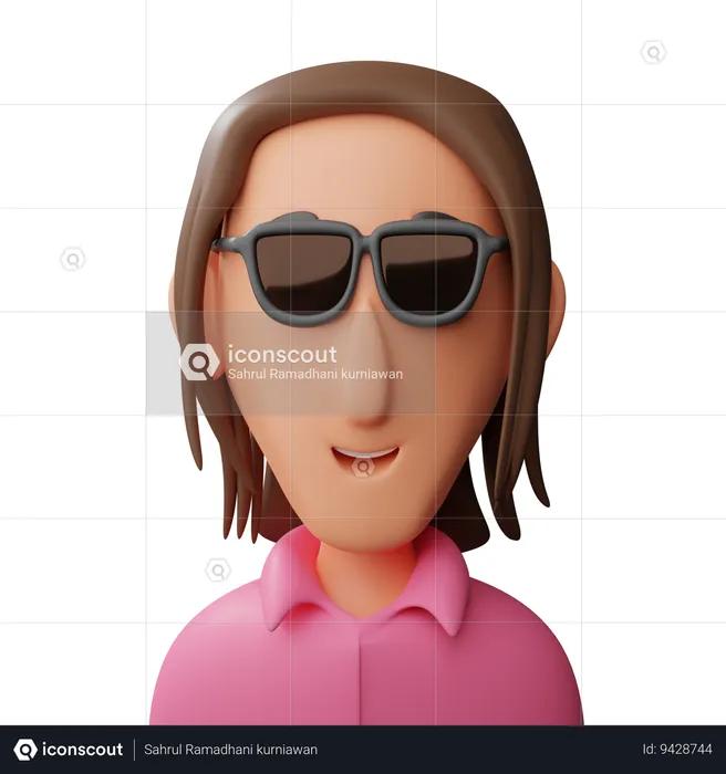 Trendy woman avatar  3D Icon