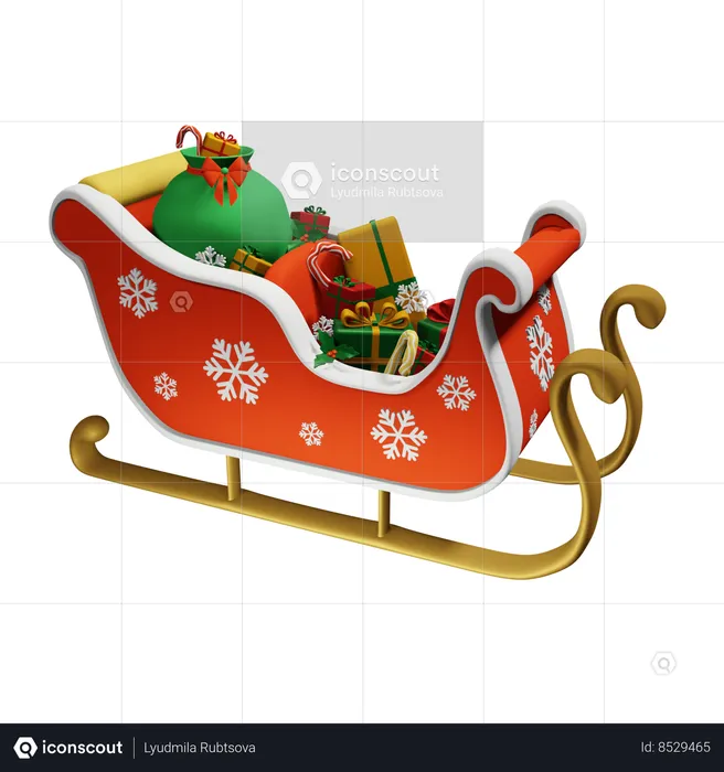 Trenó de natal  3D Icon