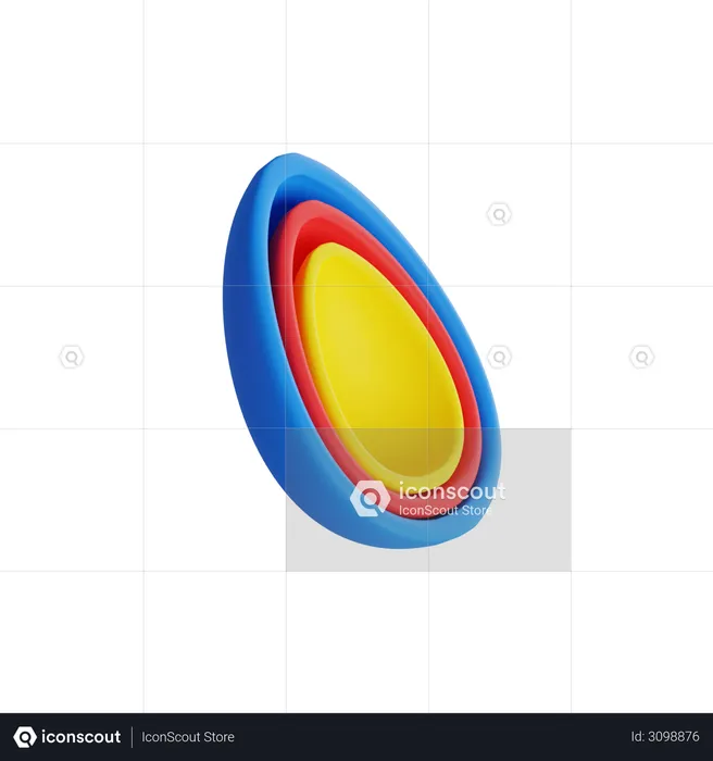 Tri Half Egg  3D Illustration