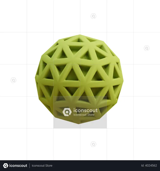 Triangle carved polygon  3D Illustration