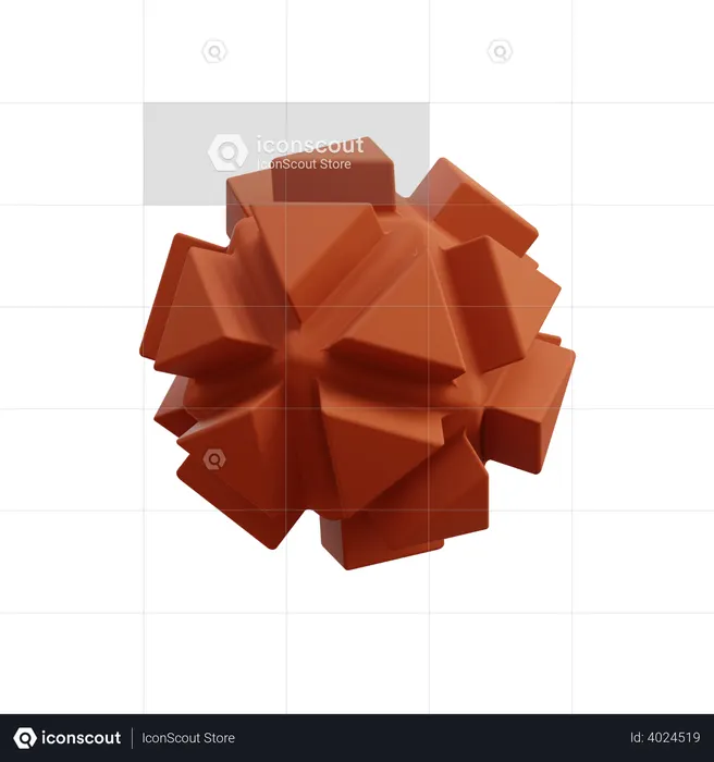 Triangle faced Polygon  3D Icon