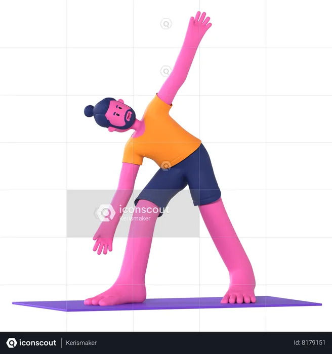 Triangle Pose  3D Icon