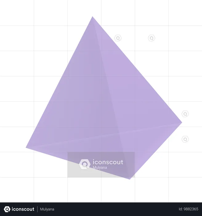 Triangle Pyramid Transparent Shape  3D Icon