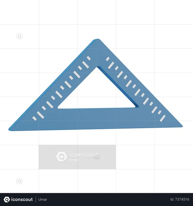 Triangle Ruler With Two Side  3D Icon