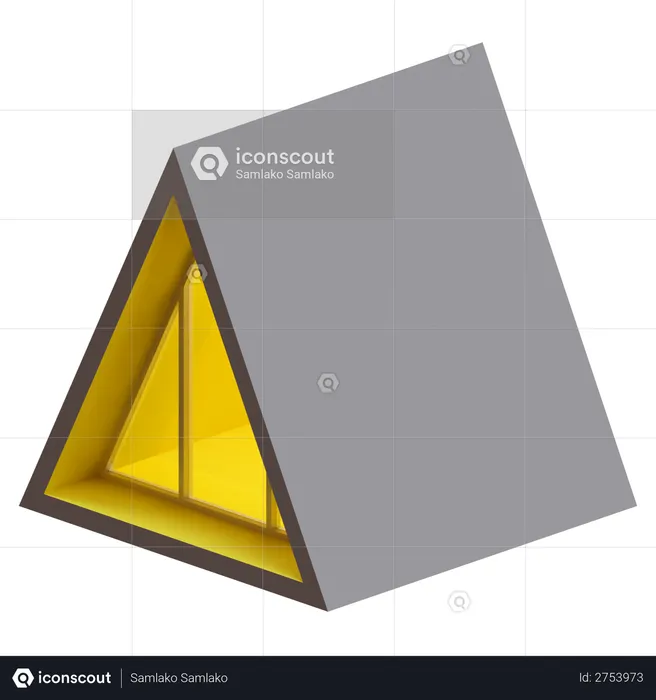 Triangle Shape House  3D Illustration