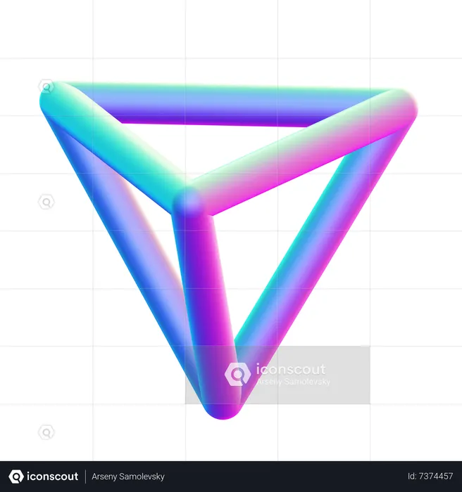 Triangle Wireframe  3D Icon