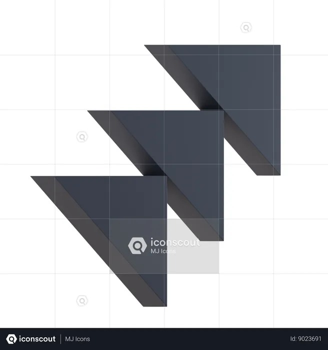 Triangles diagonaux  3D Icon