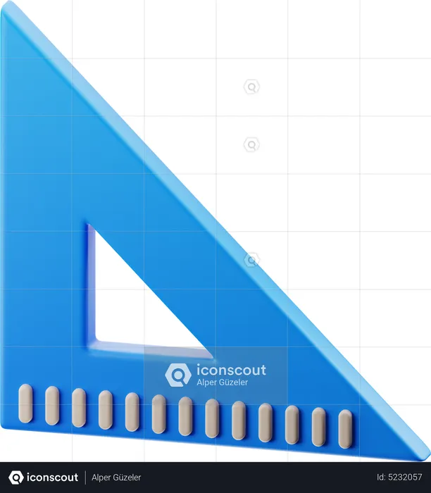 Triangular Ruler  3D Icon