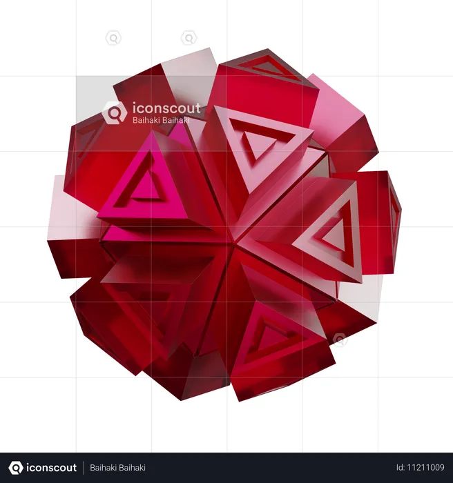 Forma de polígono de face triangular  3D Icon