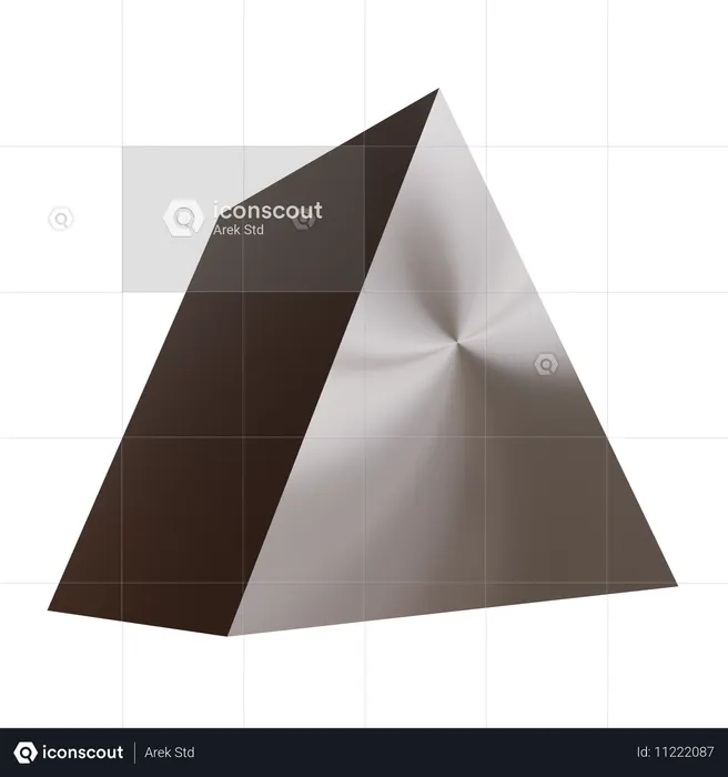 Triángulo metálico abstracto  3D Icon