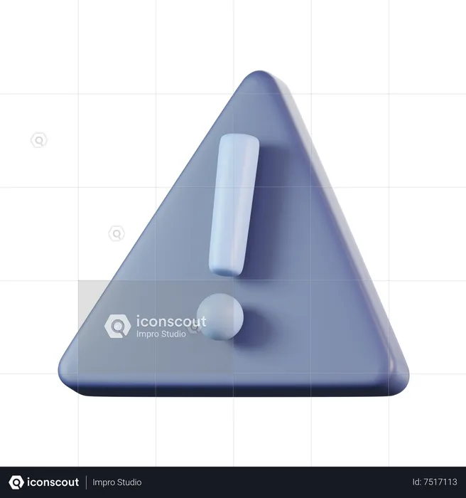 Sinal de exclamação triangular  3D Icon