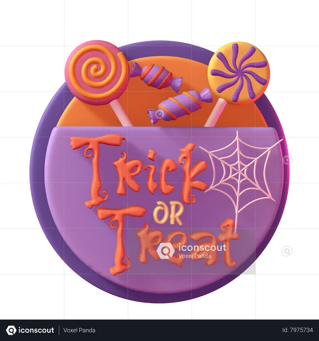 Trick Or Treat Badge  3D Icon