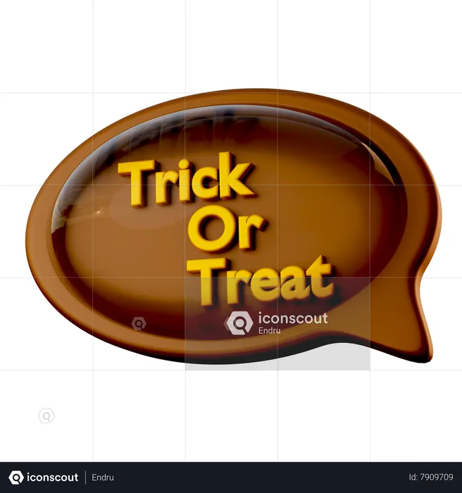 Trick Or Treat Message  3D Icon