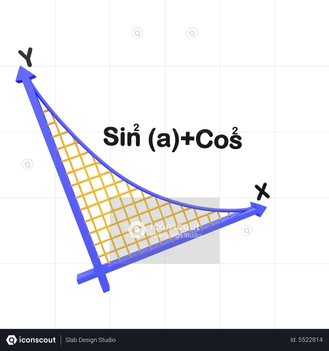 Trigonometric Graph  3D Icon