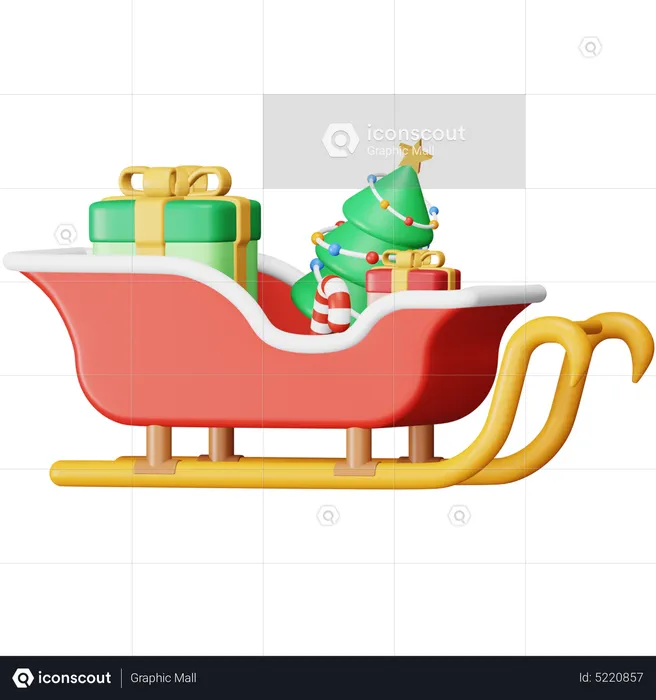 Trineo de navidad  3D Icon