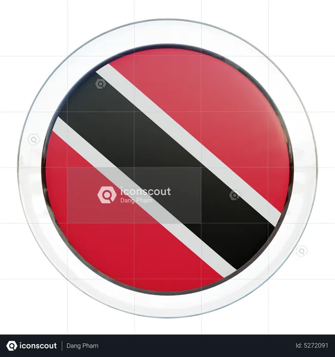 Trinidad and Tobago Round Flag Flag 3D Icon