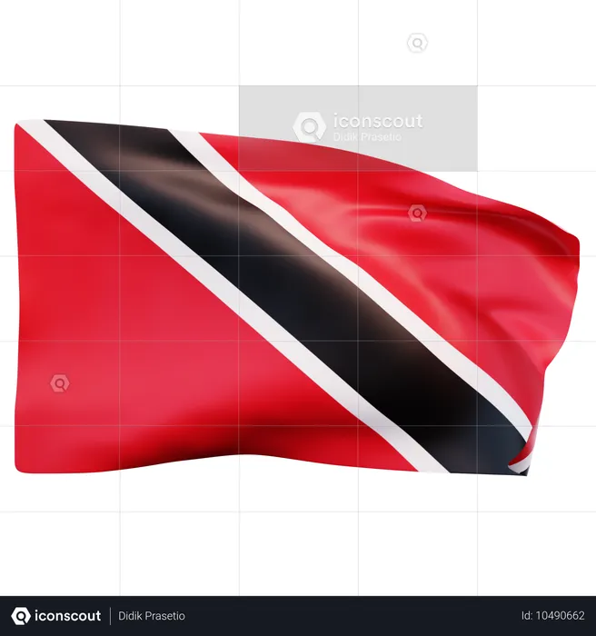 Flagge von Trinidad und Tobago Flag 3D Icon