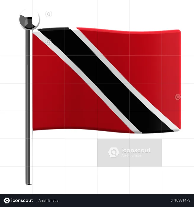 Trinité-et-Tobago Flag 3D Icon