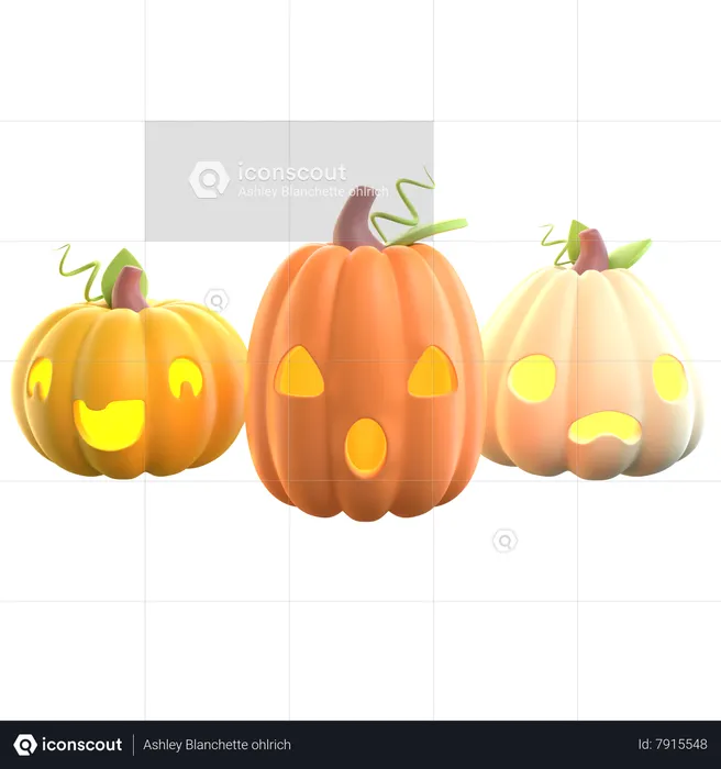 Trio citrouille d'Halloween  3D Icon