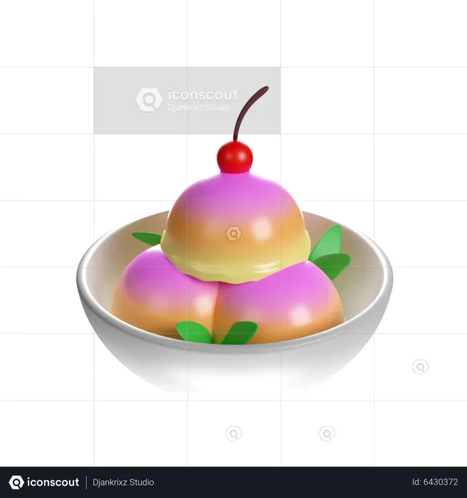 Triple Ice Cream Bowl  3D Icon