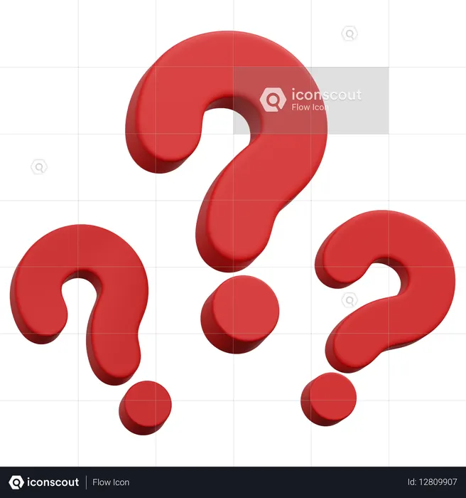 Triple Question Marks  3D Icon