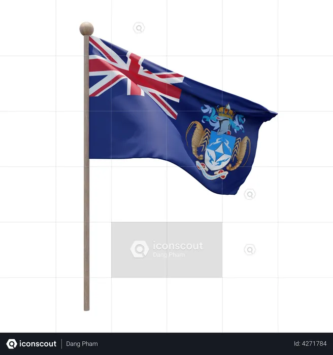 Tristan da Cunha Flagpole Flag 3D Flag