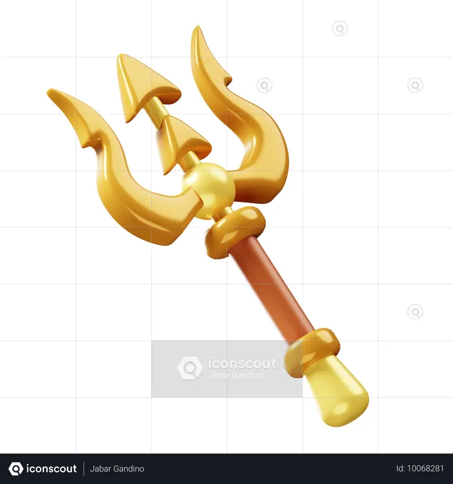 Triton's Trident  3D Icon