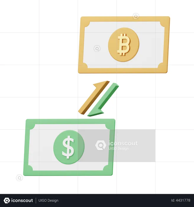 Troca de bitcoins  3D Illustration