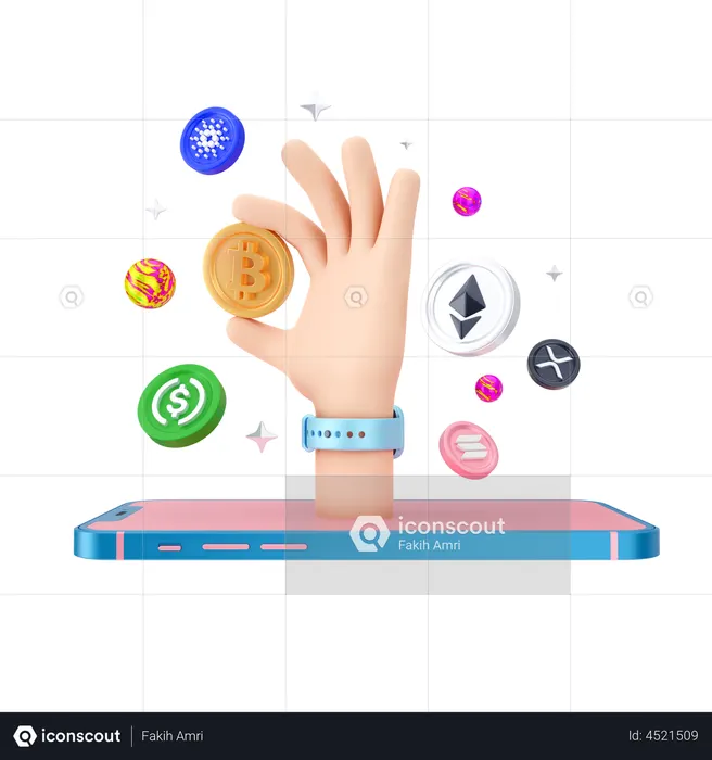 Troca de criptografia móvel  3D Icon