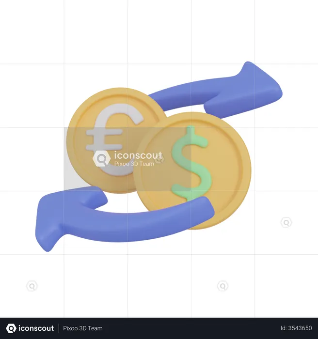 Troca de dinheiro  3D Illustration