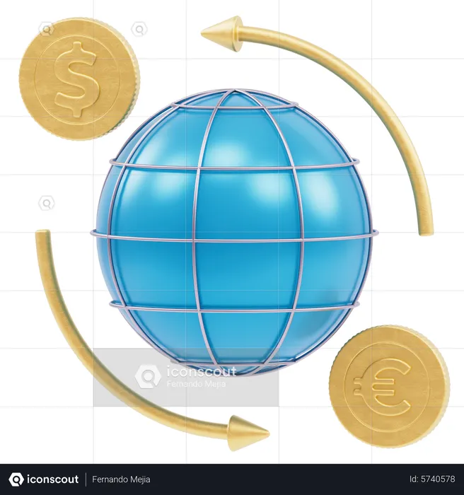 Troca de globo de grade  3D Icon